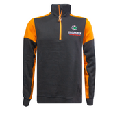 "GRASSMEN" Adults Prime Two Toned 1/4 Zip Sweater Black/Red