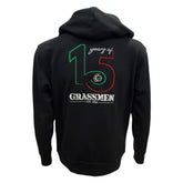 "15 Years of GRASSMEN" Adults Black Anniversary Hoodie