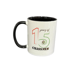 "15 Years of GRASSMEN" Anniversary Two Toned White Ceramic Mug