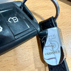 15 Years of GRASSMEN engraved Leather Strap Keyring
