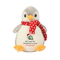 Large Penguin Teddy – All I Want for Christmas Is More Horsepower