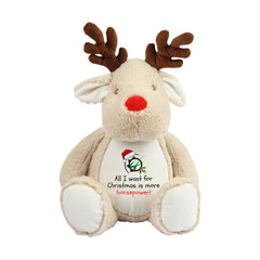 Large Reindeer Teddy – All I Want for Christmas Is More Horsepower