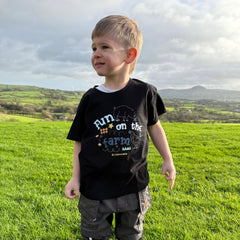"Fun on the Farm" Novelty Kids Black T-Shirt