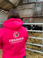"GRASSMEN" Unisex Adults Pink Hoodie