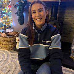 GRASSMEN Navy, Sky Blue & White - Adults Unisex Cotton Quarter Zip