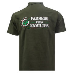 "Farmers Feed Families" Adults Khaki Green Polo Shirt