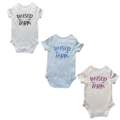 GRASSMEN Raised on the Farm Short Sleeved Baby Suit