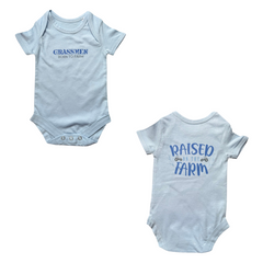 GRASSMEN Raised on the Farm Short Sleeved Baby Suit