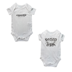 GRASSMEN Raised on the Farm Short Sleeved Baby Suit