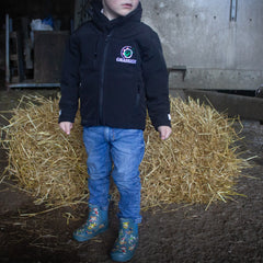 "GRASSMEN" Kids Black Softshell Jacket