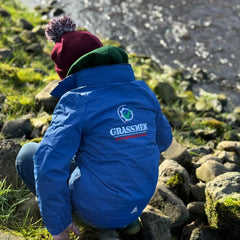 GRASSMEN Kids Drover Jacket - Blue