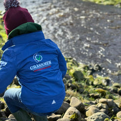 GRASSMEN Kids Drover Jacket - Blue