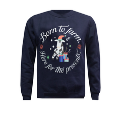 Born to Farm, Here for the Presents Kids Christmas Sweatshirt