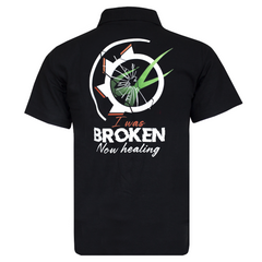 "I was BROKEN now healing" Unisex Adults Black Polo Shirt