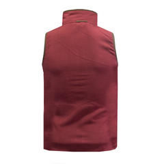 GRASSMEN Men's Artisan Fleece Gilet - Burgundy/Brown