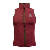 GRASSMEN Ladies Artisan Fleece Gilet -Burgundy/Navy