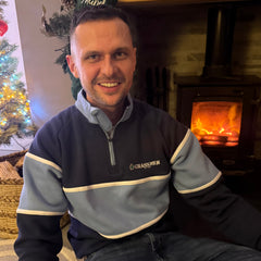 GRASSMEN Navy, Sky Blue & White - Adults Unisex Cotton Quarter Zip