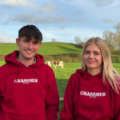 "GRASSMEN" LUX. Unisex Adults Hoodie Ruby Red