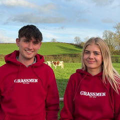 "GRASSMEN" LUX. Unisex Adults Hoodie Ruby Red