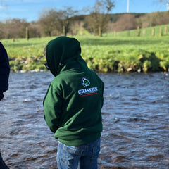 "GRASSMEN" Standard Kids Bottle Green Hoodie