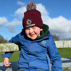"GRASSMEN" Bobble Hat Burgundy