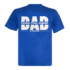 DAD - Farmer. Fixer. Legend. Novelty Adults Royal Blue T-Shirt