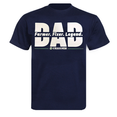 DAD - Farmer. Fixer. Legend. Novelty Adults Navy T-Shirt