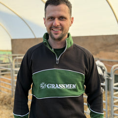 GRASSMEN Black, Green & White - Adults Unisex Cotton Quarter Zip
