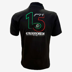 "15 Years of GRASSMEN" Adults Black Anniversary Polo Shirt