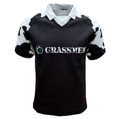 GRASSMEN Black & White Cow Print - Adults Unisex Rugby Top