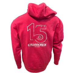"15 Years of GRASSMEN" Adults Pink Anniversary Hoodie "Signature Collection"