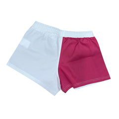 GRASSMEN Pink & White - Adult Unisex Harlequin Two Toned Shorts
