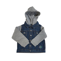 GRASSMEN Denim jacket with fleece hood and sleeves
