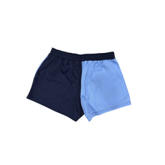 GRASSMEN Sky Blue & Navy - Kids Unisex Harlequin Two Toned Shorts