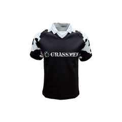 GRASSMEN Black & White Cow Print - Kids Unisex Rugby Top