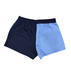 GRASSMEN Sky Blue & Navy - Adult Unisex Harlequin Two Toned Shorts