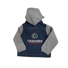 GRASSMEN Denim jacket with fleece hood and sleeves