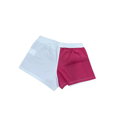 GRASSMEN Pink & White - Kids Unisex Harlequin Two Toned Shorts