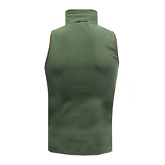 GRASSMEN Ladies Artisan Fleece Gilet - Moss Green/Brown