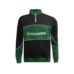GRASSMEN Black, Green & White - Kids Unisex Cotton Quarter Zip