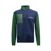 GRASSMEN Green/Navy Kids Sherpa Quarter Zip Fleece