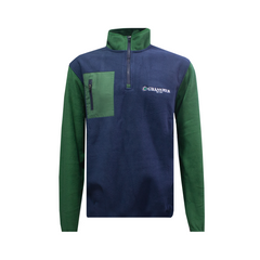 GRASSMEN Green/Navy Kids Sherpa Quarter Zip Fleece