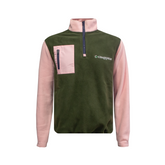 GRASSMEN Green/Pink Kids Sherpa Quarter Zip Fleece