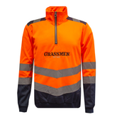 GRASSMEN PRO Hi-Vis 1/4 Zip Sweatshirt - Orange/Navy
