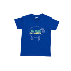 "My Farm My Rules" Novelty Kids Royal Blue T-Shirt