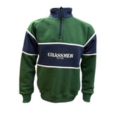 GRASSMEN Green, Navy & White - Adults Unisex Cotton Quarter Zip