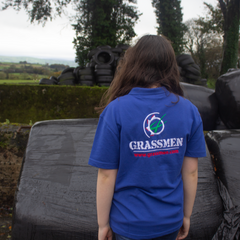 "GRASSMEN" Kids Royal Blue Polo Shirt