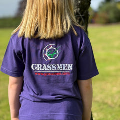 "GRASSMEN" Kids Purple Polo Shirt