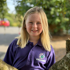 "GRASSMEN" Kids Purple Polo Shirt