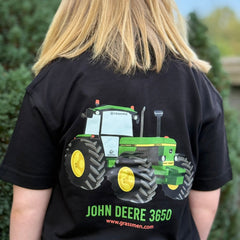 "GRASSMEN" John Deere 3650 Baby Donkey" Kids Black Polo Shirt
